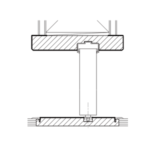 床レール引戸：上部ガイドに軸がないタイプ